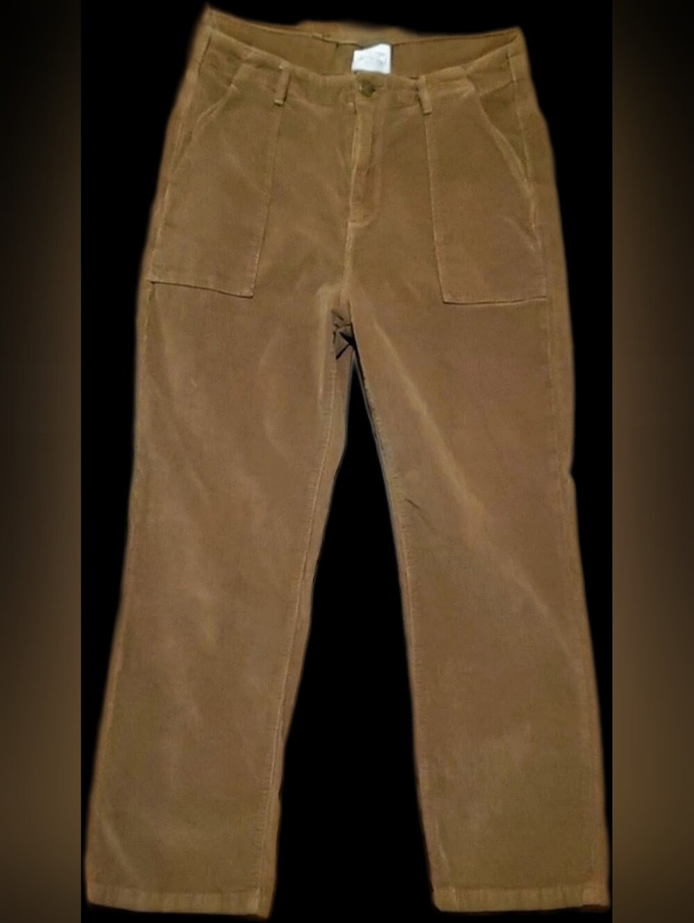 Driftwood Corduroy Utility Pants Camel Tan Patch Pocket Straight Leg Size 31